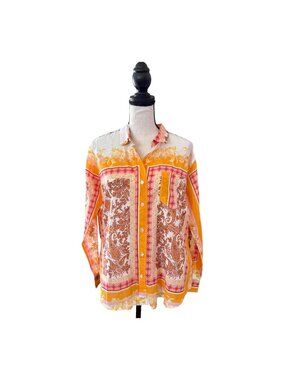 Calypso St. Barth Patchwork Paisley Floral Resort Multi Cotton Size Small